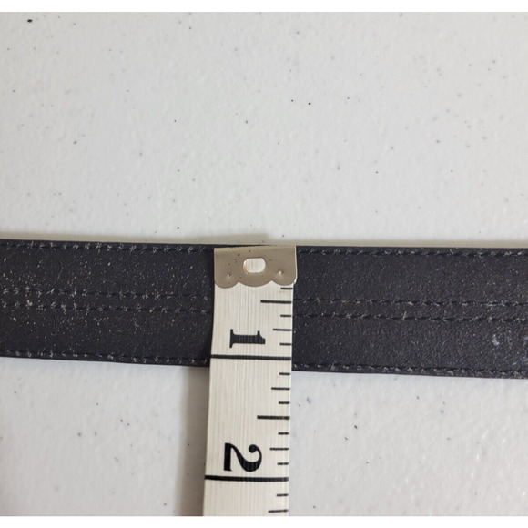 Belt Men's Black Genuine Leather Work Casual Dress Solid Brass Buckle Size 40 - Picture 7 of 12